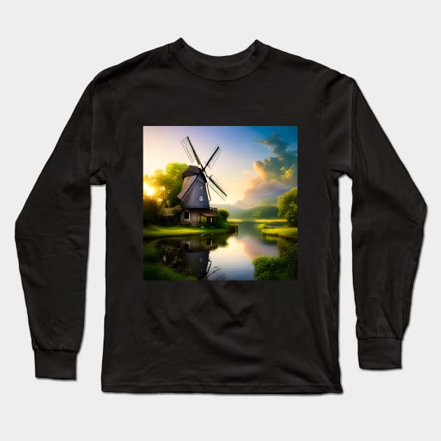 Windmill Long Sleeve T-Shirt by SmartPufferFish